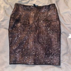 Rose gold sparkly skirt